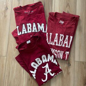 Alabama Roll Tide Bama College Football Crimson Red Tee Shirts Lot of 3
